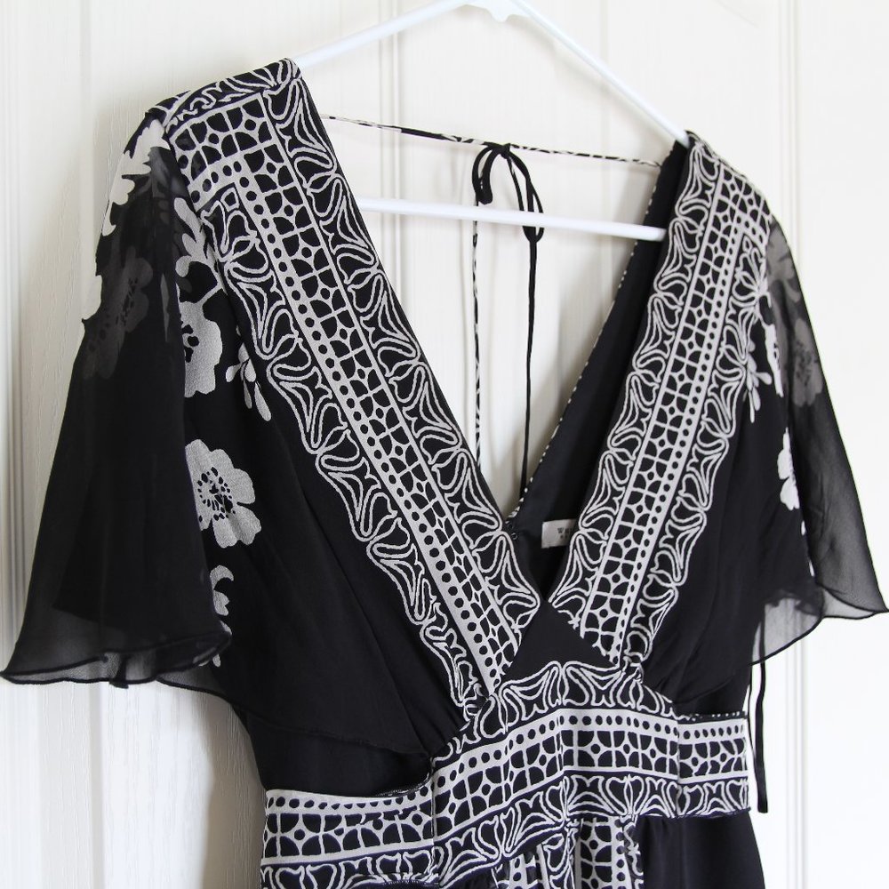 WHBM Silk Black & White Dress